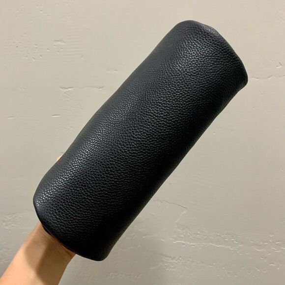 Black Pebble Cowhide Handmade Vintage Style Kisslock Clutch Bag/Multi Use Style - Picture 15 of 16